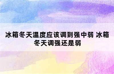 冰箱冬天温度应该调到强中弱 冰箱冬天调强还是弱